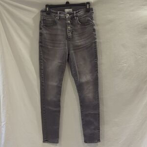 LOFT Women's 28 / 6 Charcoal High Waisted Skinny Jeans